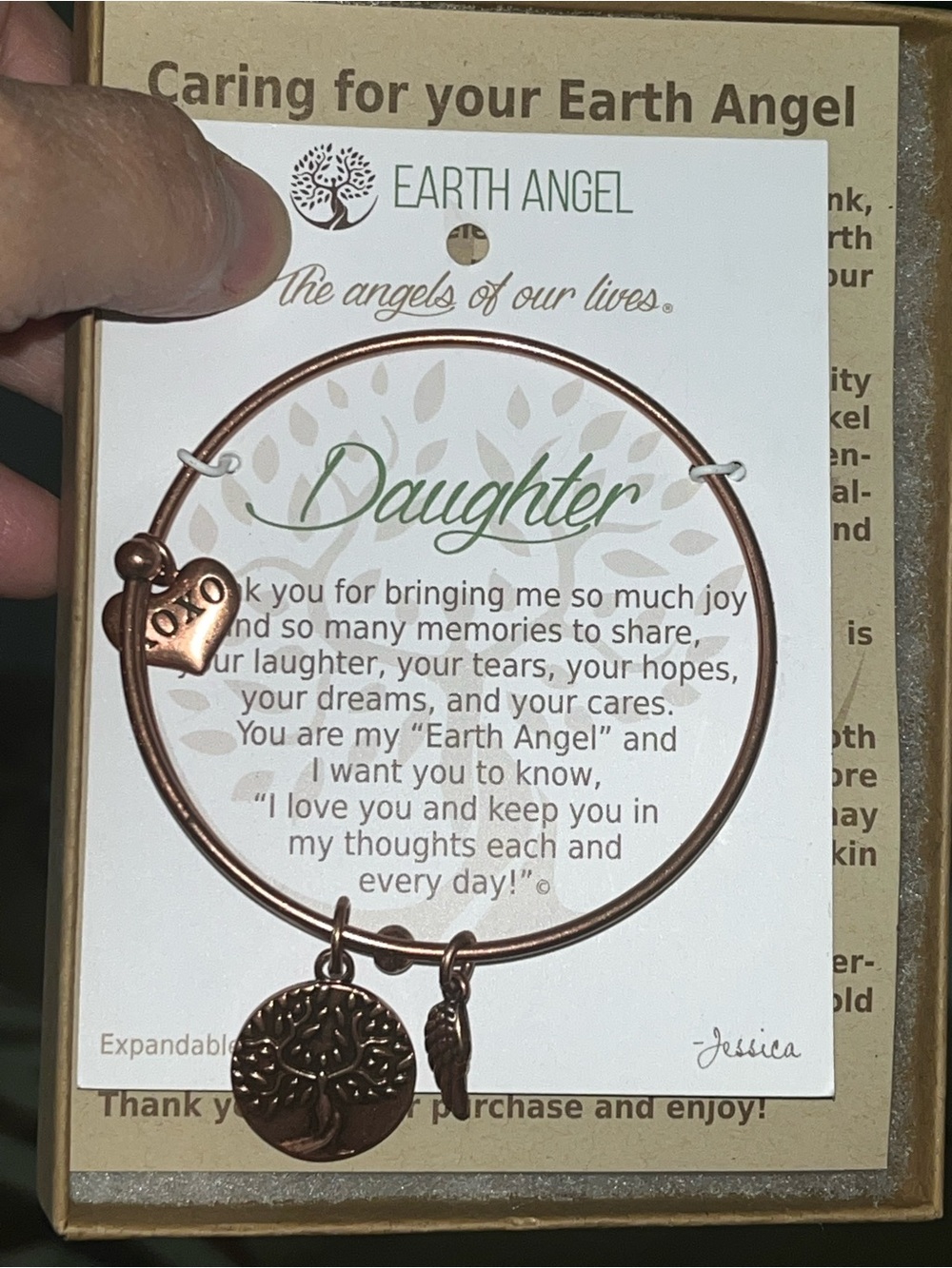 Daughter Charm Bracelet - Rose Gold Tone